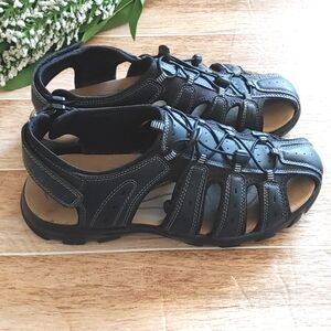 Anthony Luca Italy men size 43 black velcro breathable shoes EUC hiking city